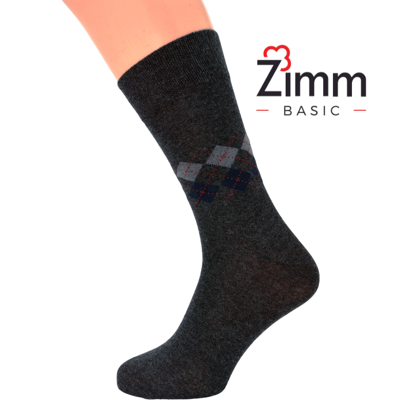 Zimm Basic Herren Socken 2xMotiv, 1xUni 3er Pack