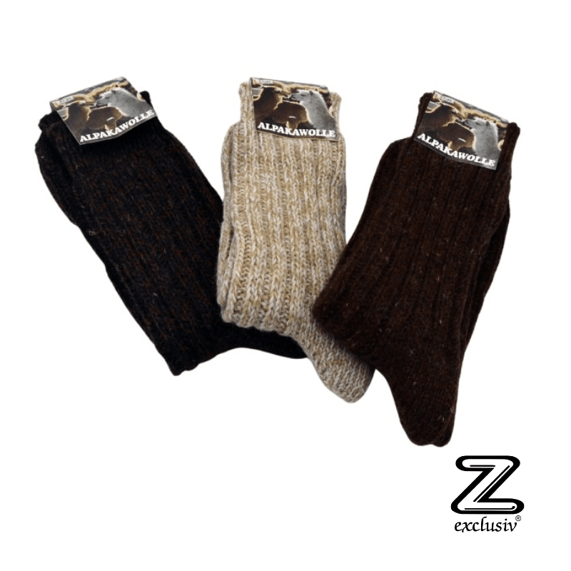 Alpaka Wintersocken 3er Pack dunkel sortiert