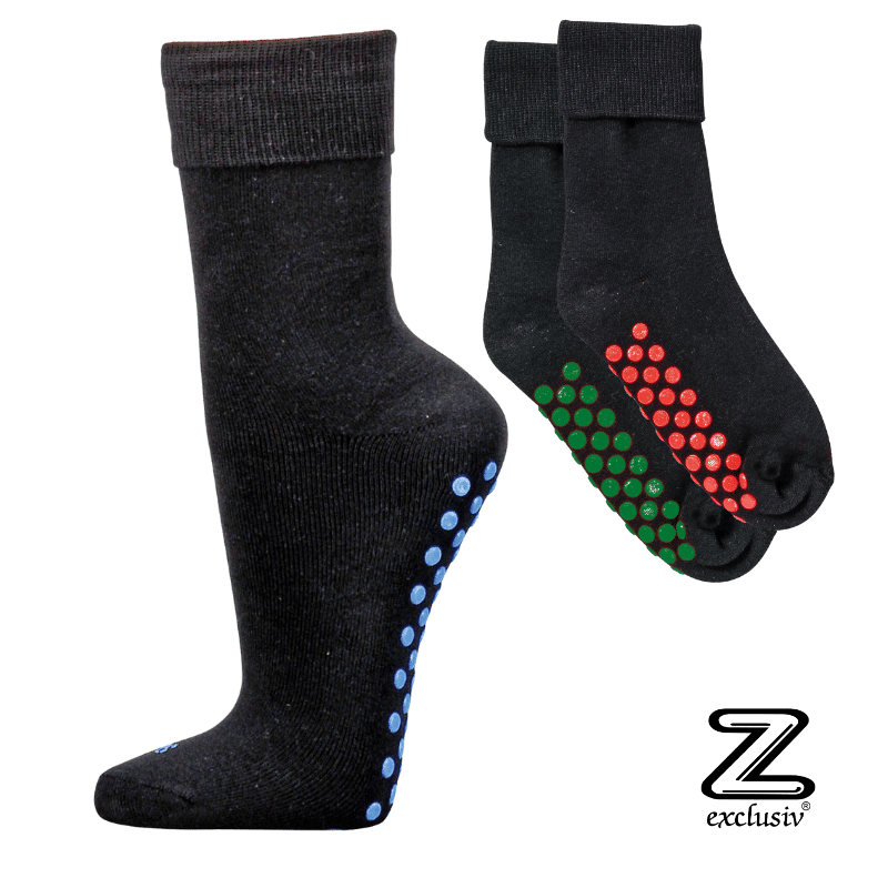 ABS Anti-Rutsch Stopper Socken Schwarz 2er Pack