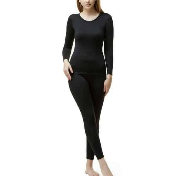 Damen Merino Funktionswäsche SET, Schwarz