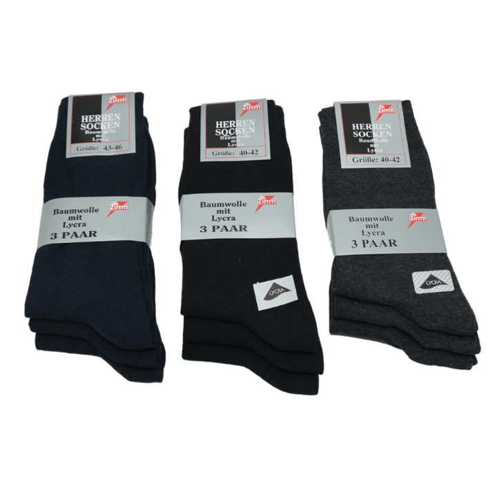 Zimm Basic Uni Socken Lycra glatt 3er