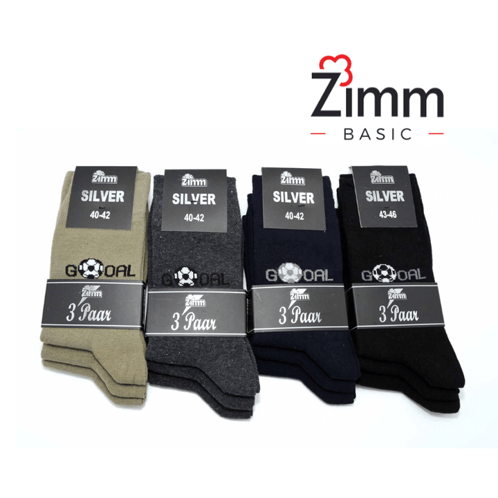 Zimm Basic Herren Socken Motivsocken Fußball 3er Pack