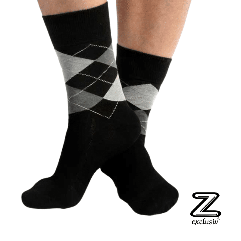 SeaCell™ Socken Karo Schwarz 3er Pack